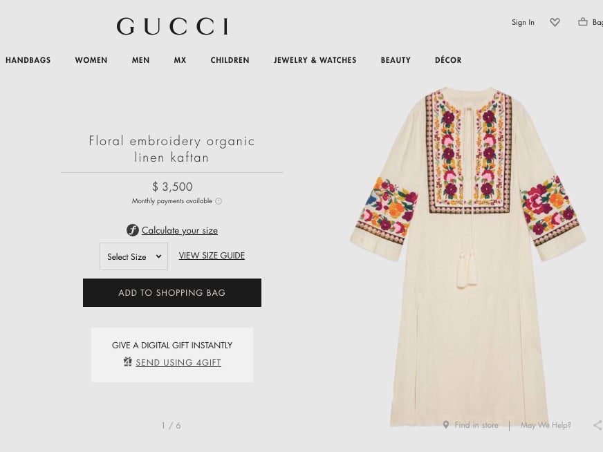 Gucci kaftan dress best sale