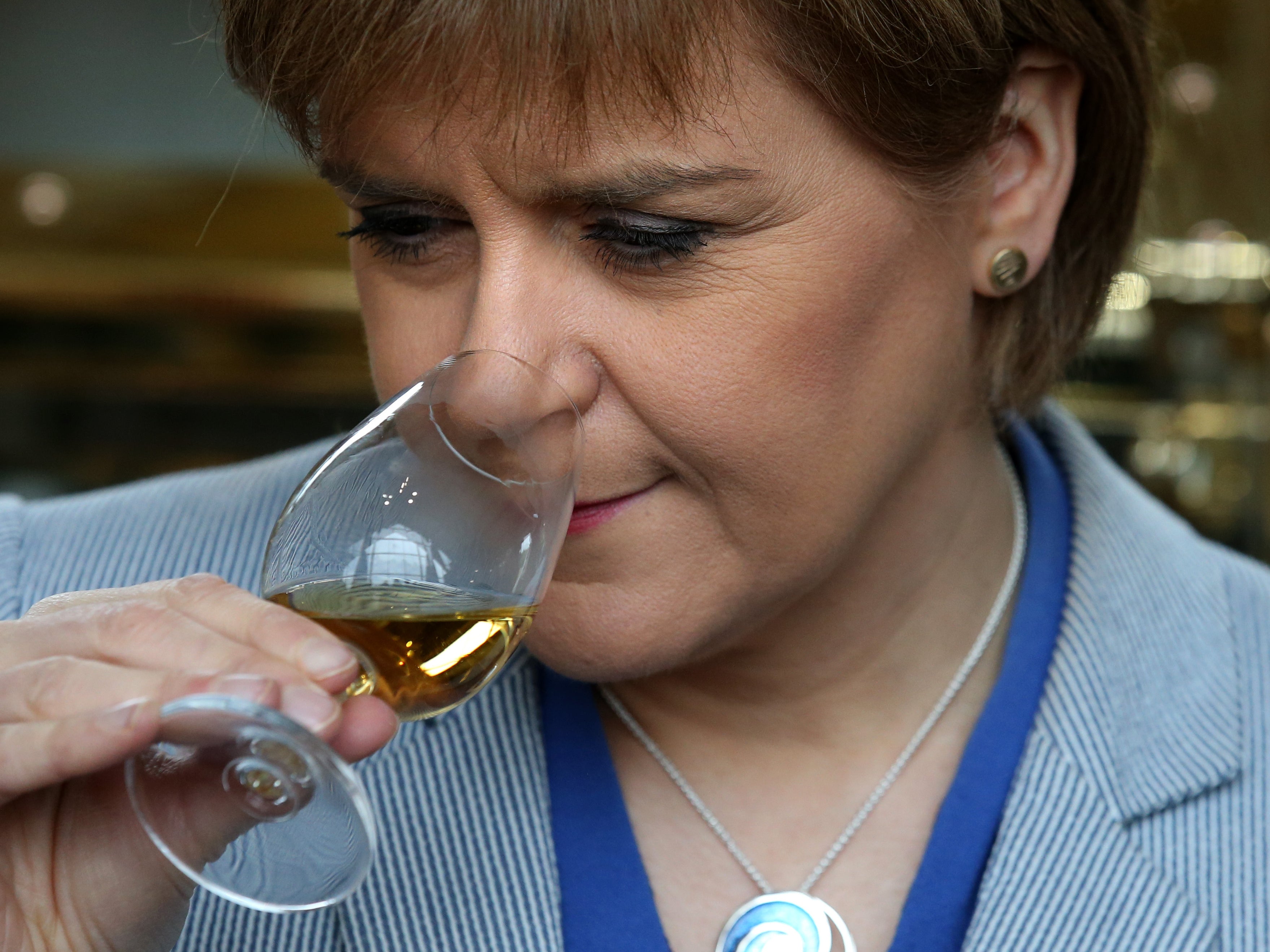 Nicola Sturgeon at the launch of the Dalmunach Distillery