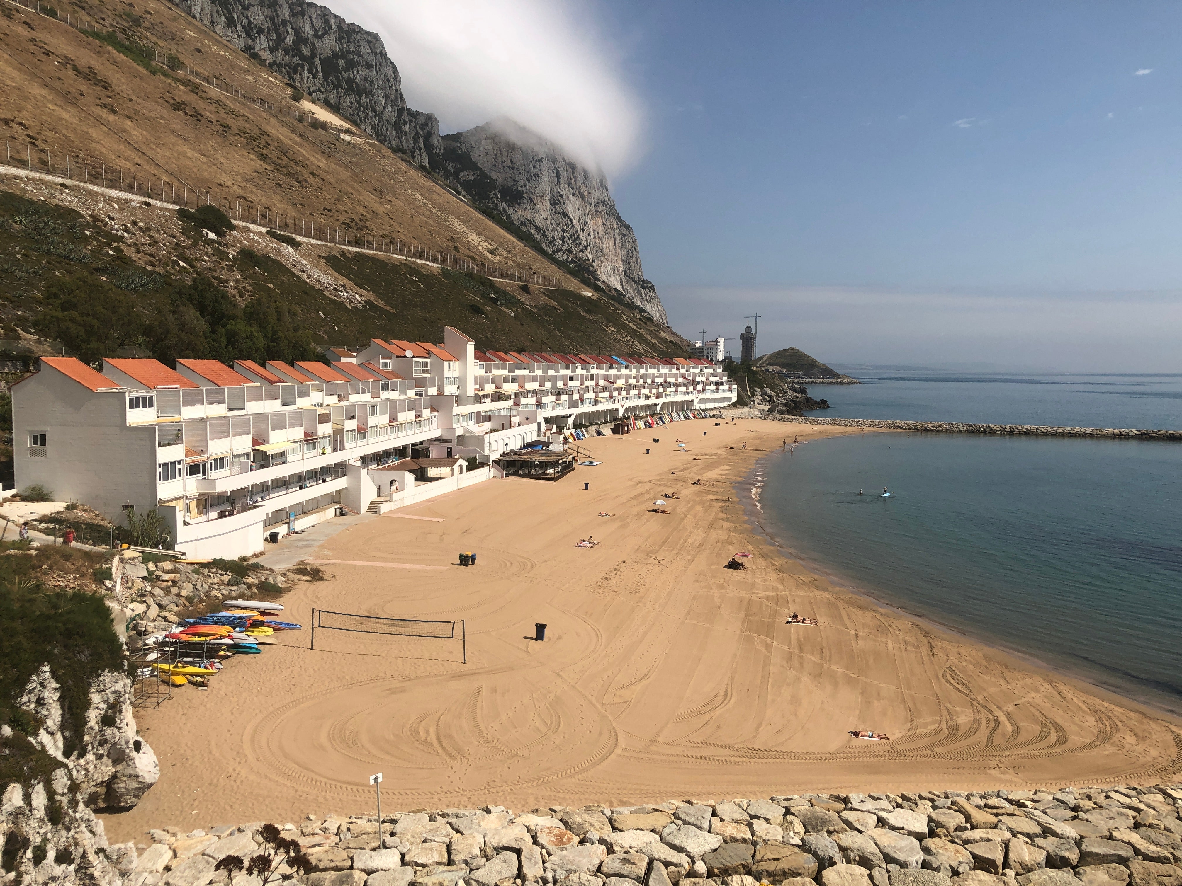 Safe bet: Sandy Bay in Gibraltar, one of very few destinations on the UK government green list