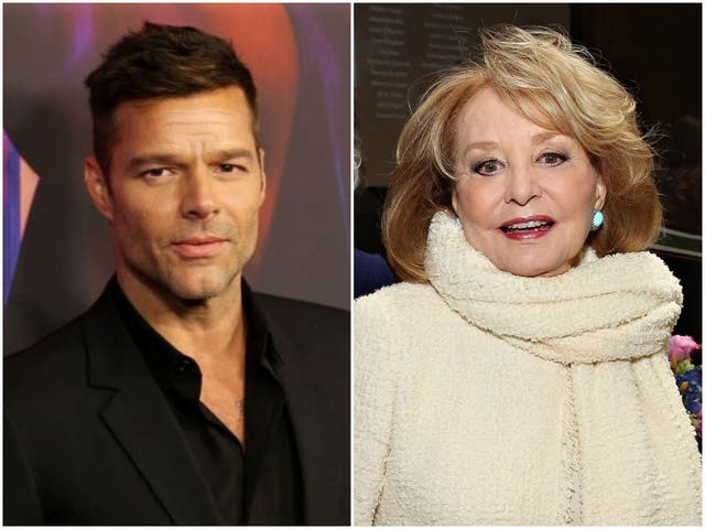 <p>Ricky Martin and Barbara Walters</p>