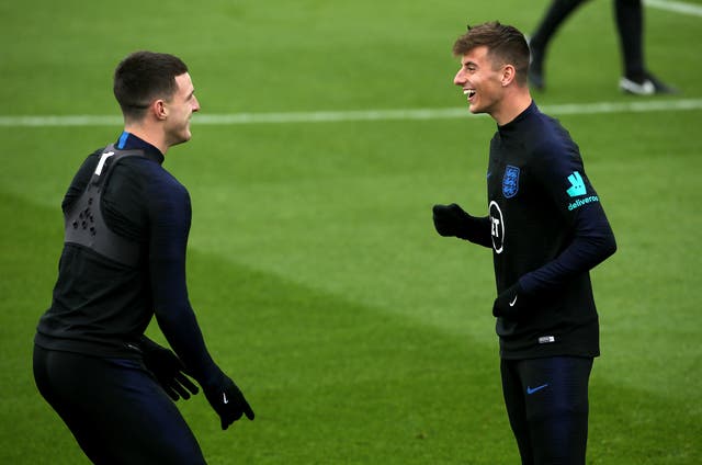 <p>Mason Mount, right, is best friends with England team-mate Declan Rice</p>