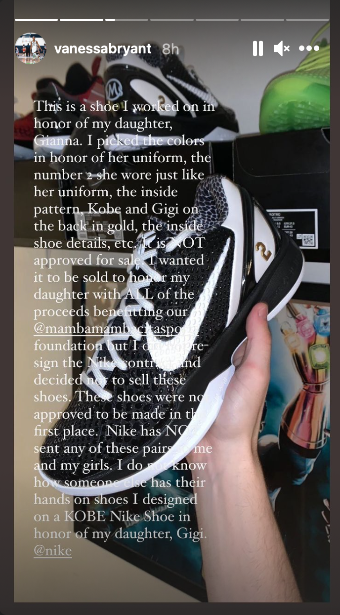 Vanessa Bryant calls out Nike after tribute sneaker designed for Gianna  appears to have been released