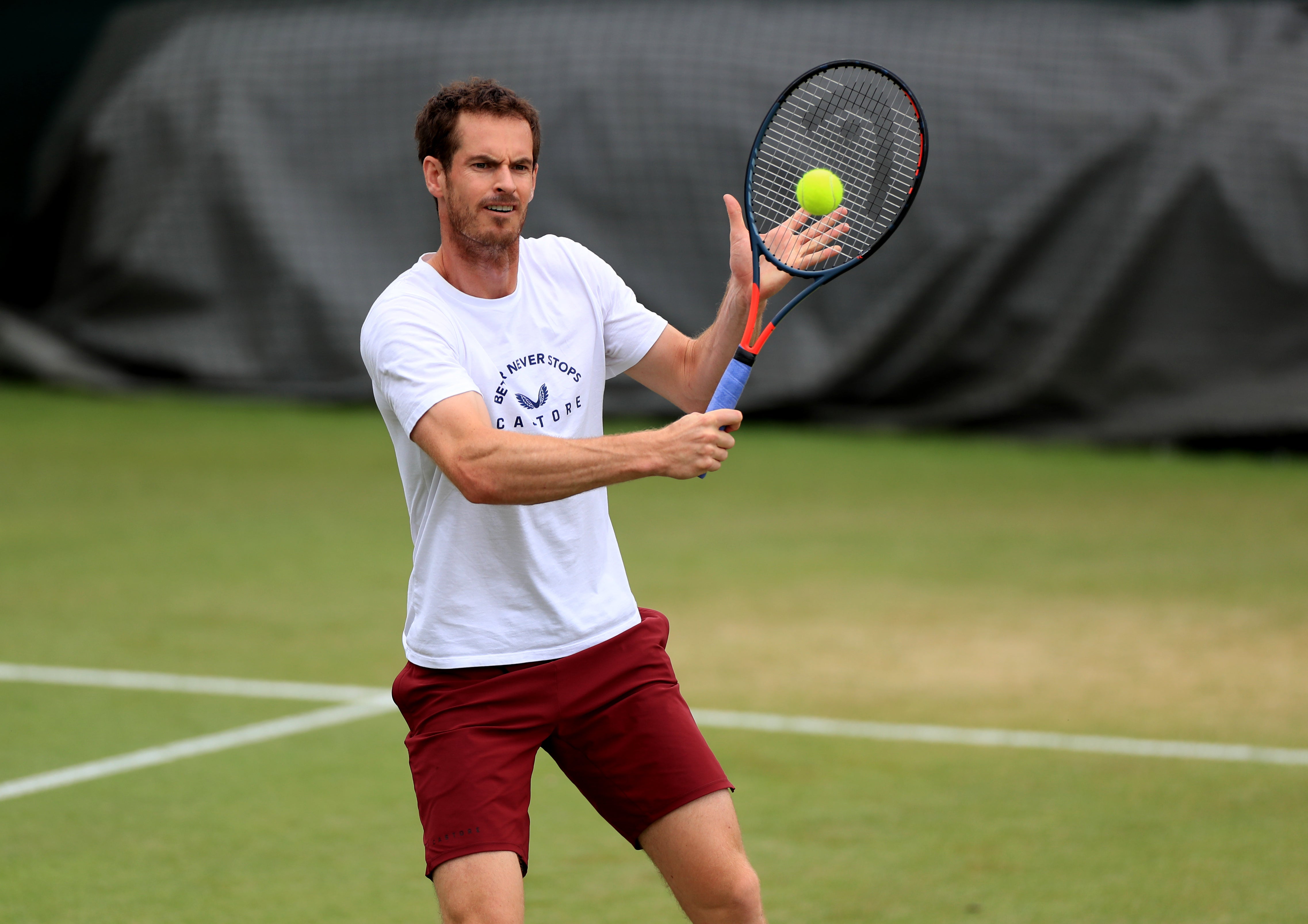 Andy Murray has been practising at Wimbledon for the past week