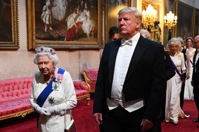 <p>Donald Trump meeting Queen Elizabeth in 2019</p>
