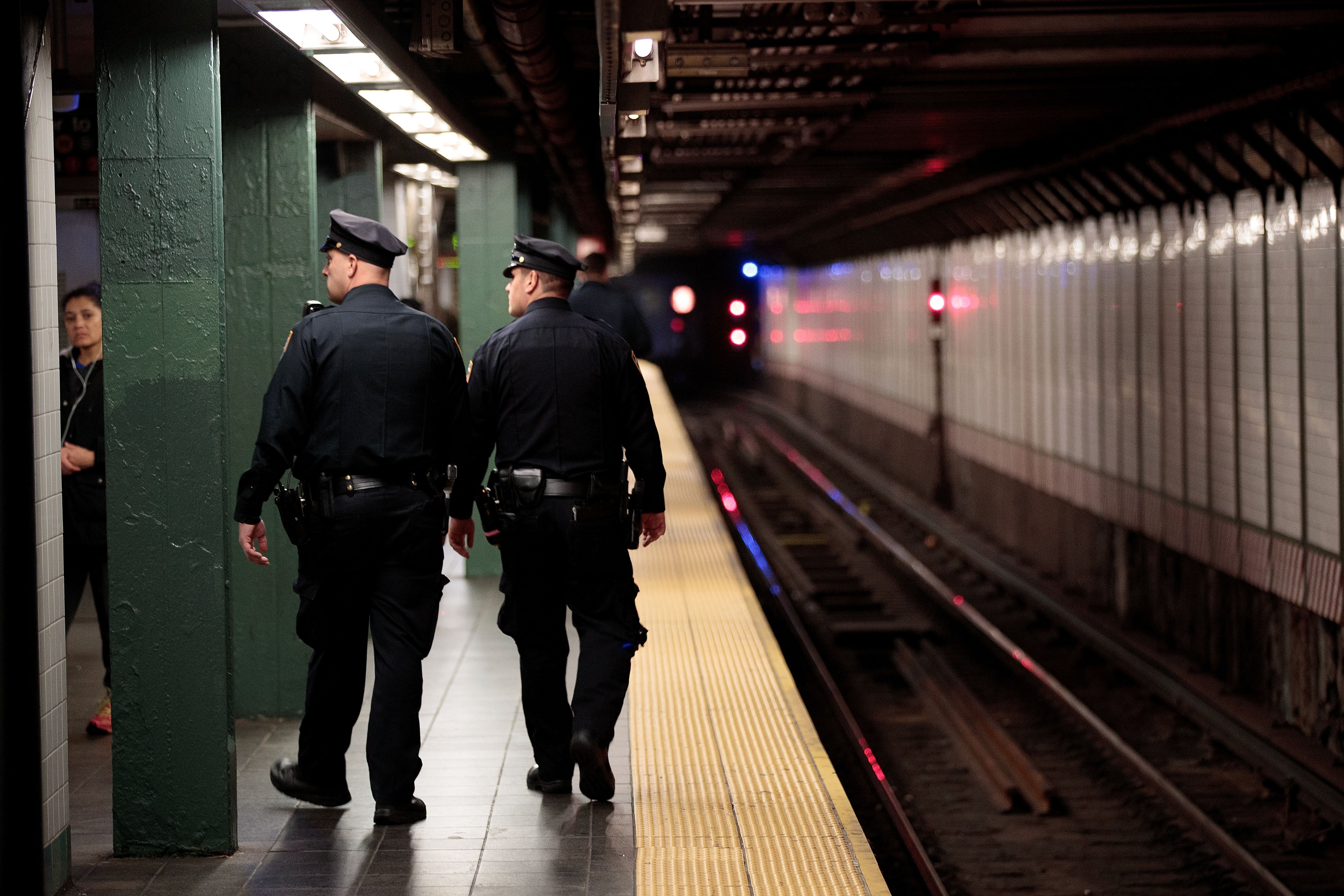 New York police patrol a subway station in New York city on 7 November, 2016. Representational image.