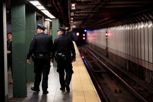 <p>New York police patrol a subway station in New York city on 7 November, 2016. Representational image.</p>