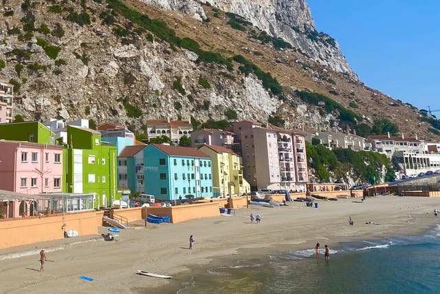 <p>First choice: Catalan Bay in Gibraltar, the only surviving southern European destination on  the government’s green list</p>