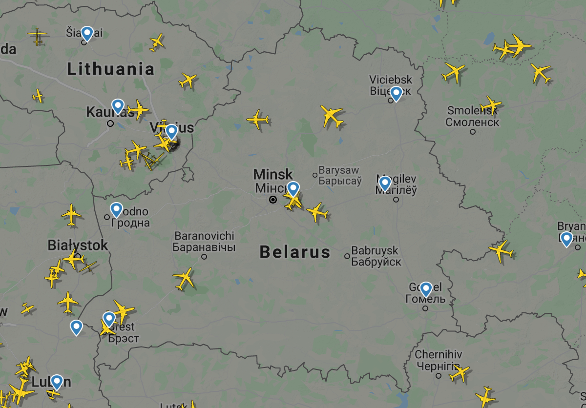 Belarus airspace is quiet