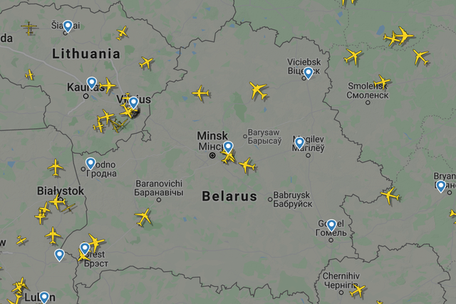 <p>Belarus airspace is quiet</p>