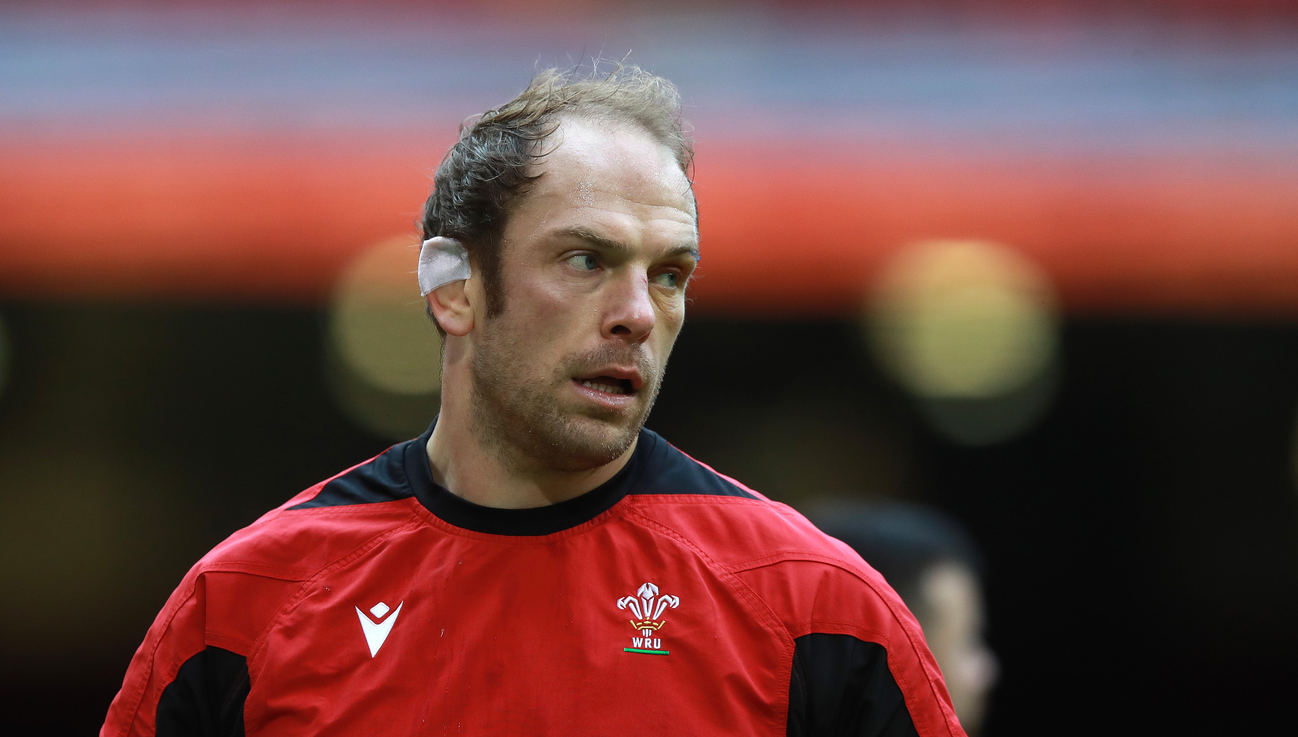 Alun Wyn Jones’ black eye was visible during the Six Nations