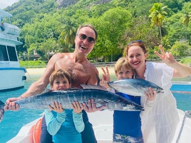 <p>The Bortolotti family are enjoying life in the Seychelles</p>