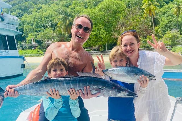 <p>The Bortolotti family are enjoying life in the Seychelles</p>