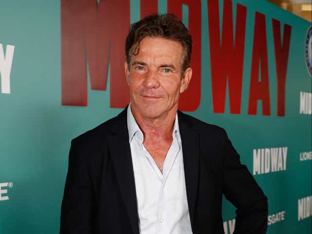 <p>Dennis Quaid arrives at a special screening of ‘Midway’ at Joint Base Pearl Harbor-Hickam on 20 October 2019 in Honolulu, Hawaii</p>