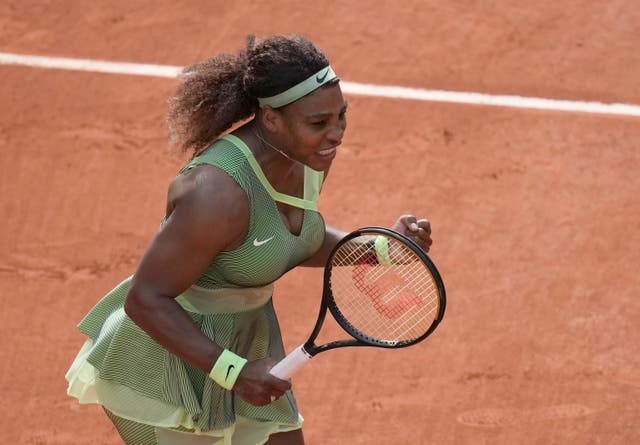 <p>Serena Williams celebrates beating Danielle Collins</p>