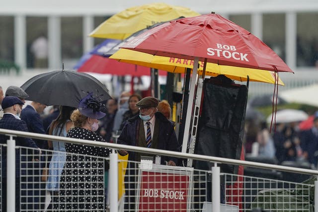 It was a rainy scene for much of Oaks day at Epsom