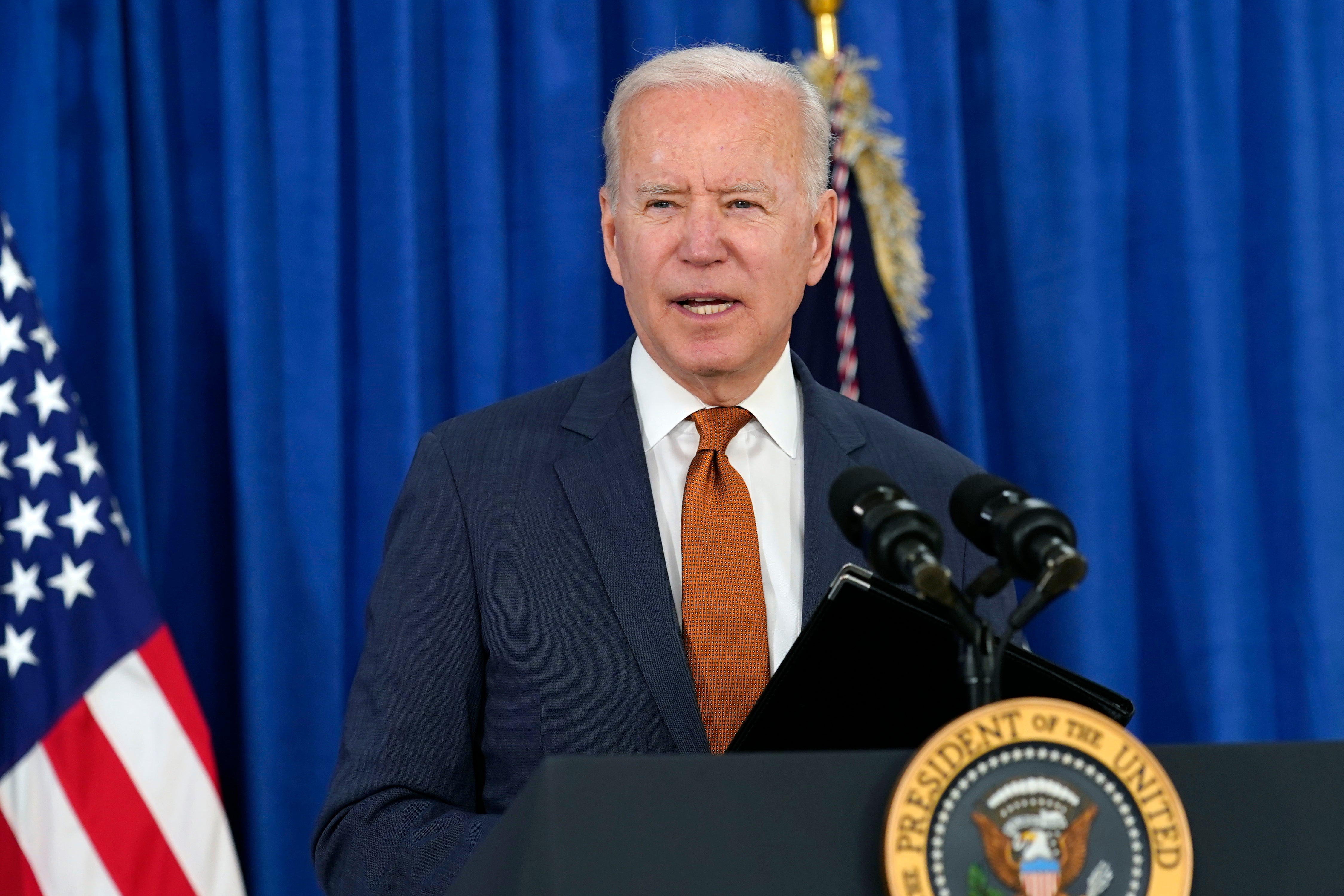 President Joe Biden speaks in Rehobeth, Delaware.