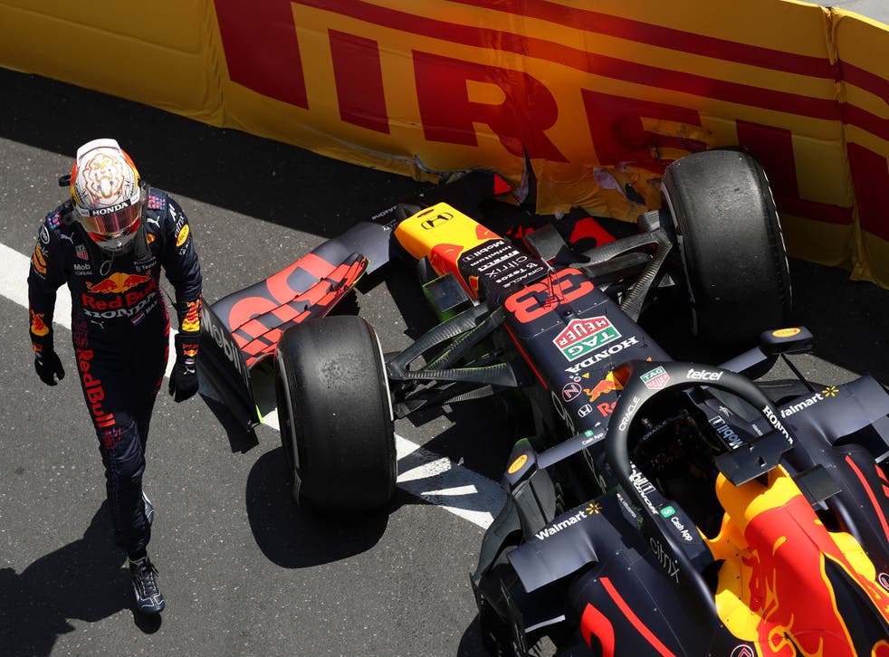 Max Verstappen crashes out in final practice for Azerbaijan Grand Prix