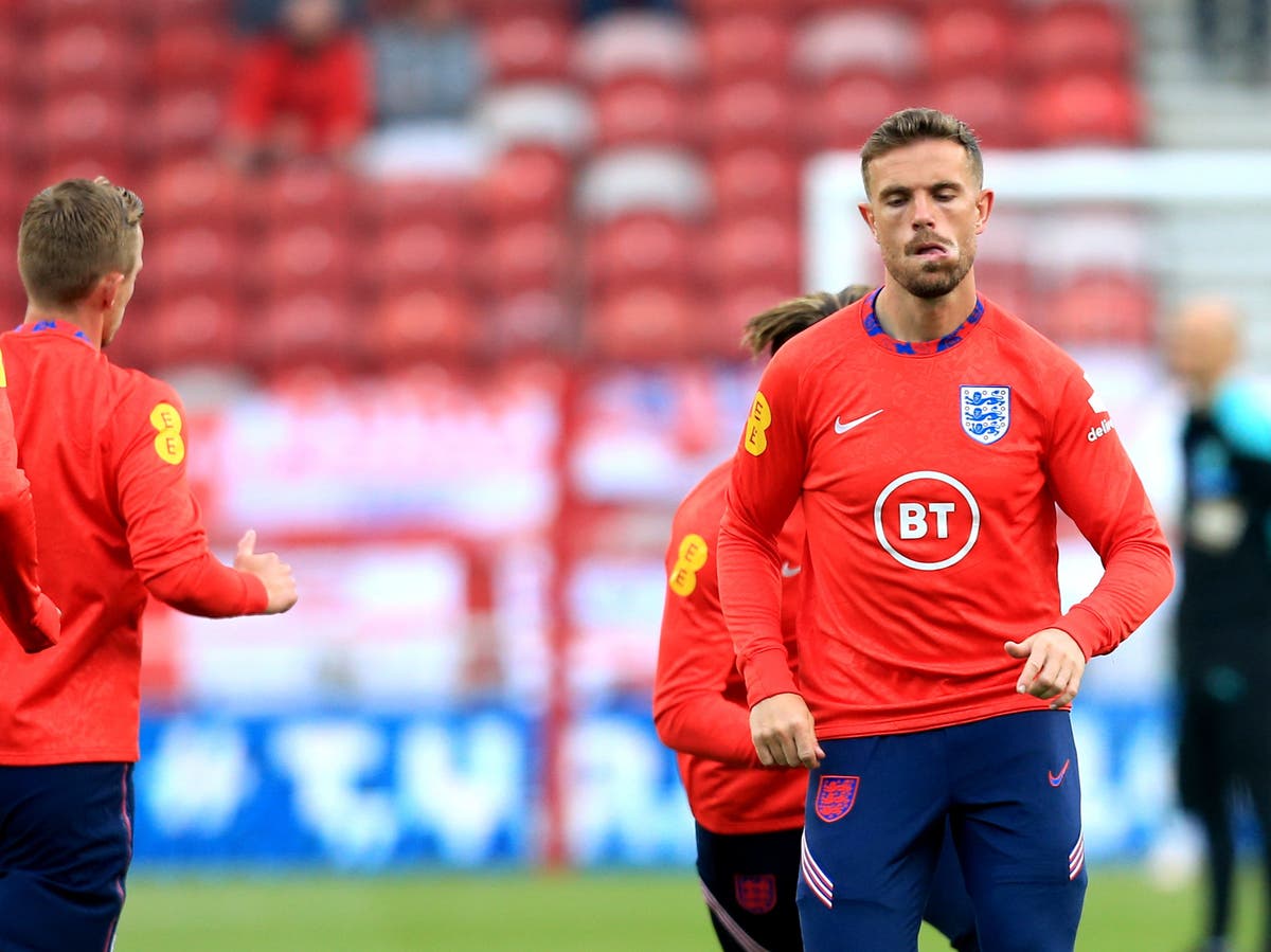Jordan Henderson trains with England squad ahead of Romania friendly