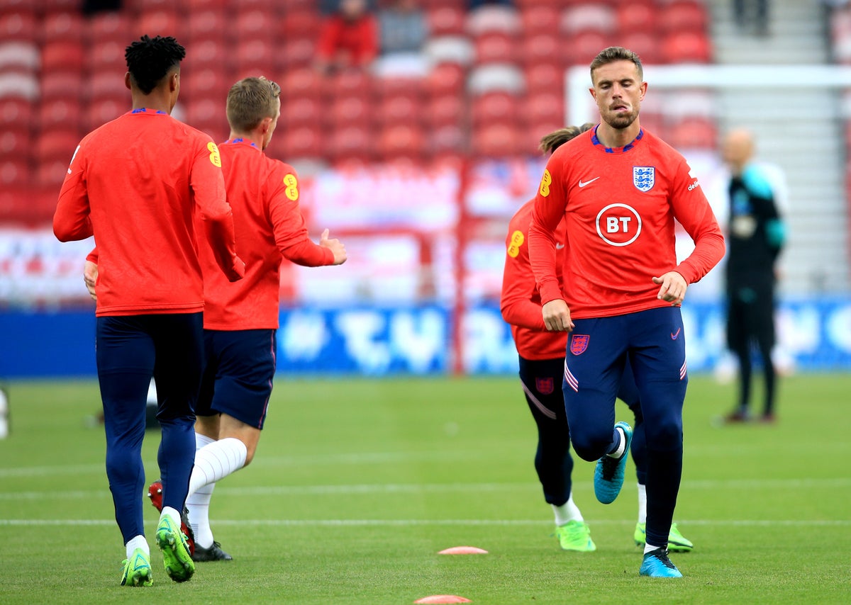 Jordan Henderson trains with England squad ahead of Romania friendly