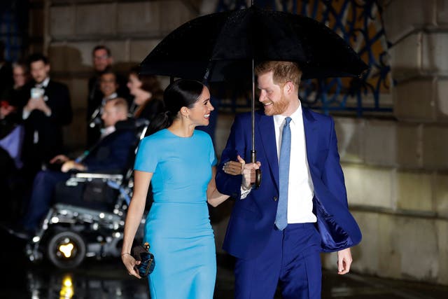 <p>Britain Meghan and Harry</p>