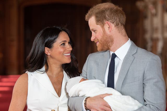 <p>Harry and Meghan with their first child Archie</p>