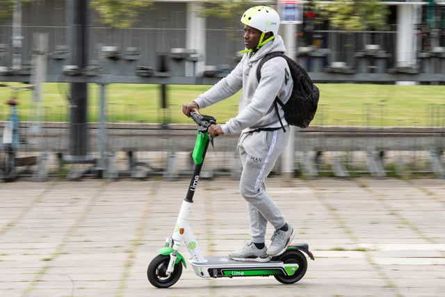 An e-scooter rider