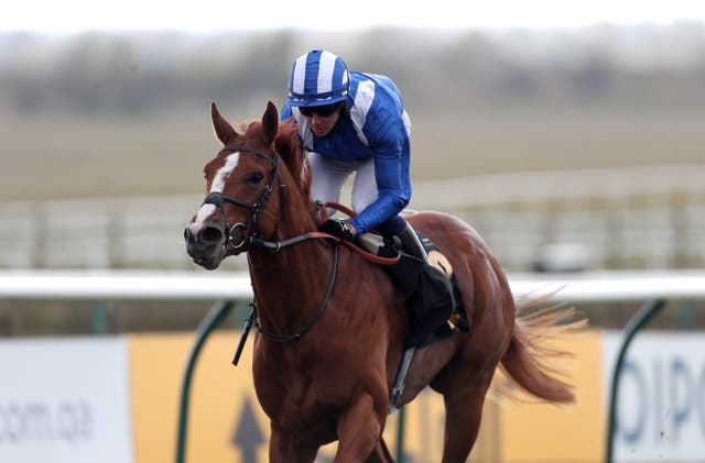 Mohaafeth on his way to winning at Newmarket