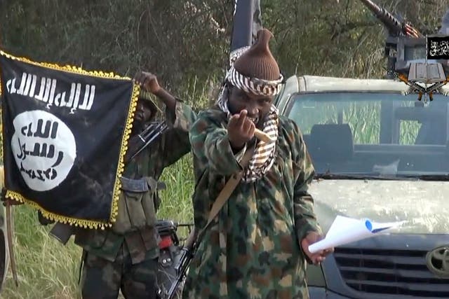 <p>File: Screengrab from October 2014 video shows the leader of the Nigerian Islamist extremist group Boko Haram, Abubakar Shekau</p>