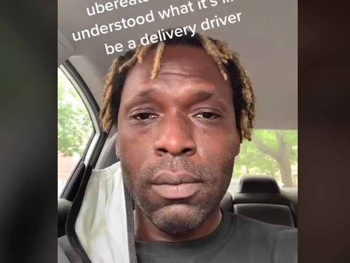 An Uber Eats driver shares an emotional video after receiving small tip