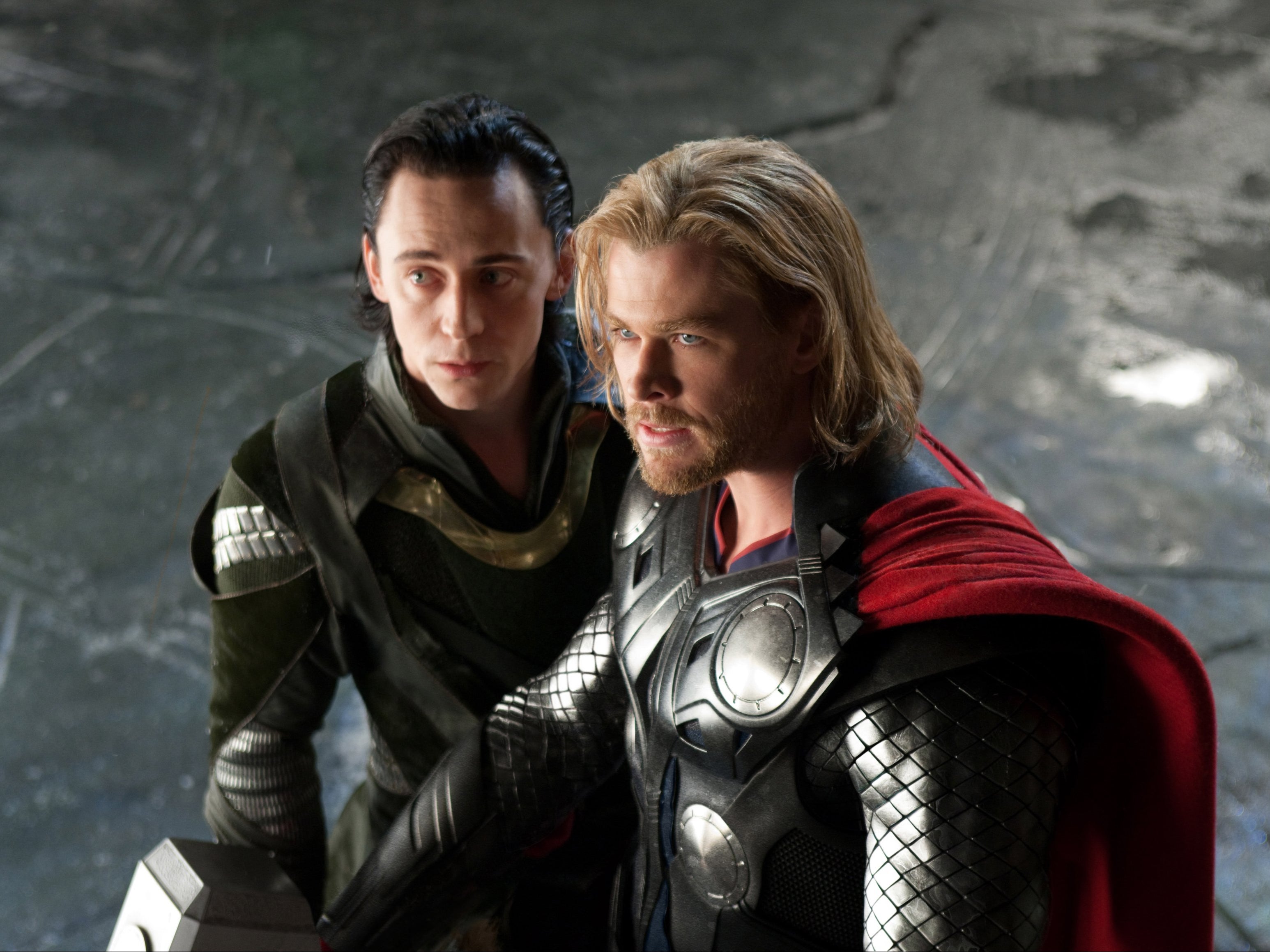 Tom Hiddleston as Loki and Chris Hemsworth as Thor in ‘Thor’ (2011)
