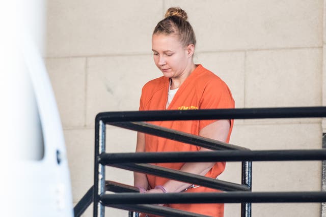 <p>Reality Winner exits the Augusta Courthouse June 8, 2017 in Augusta, Georgia. </p>