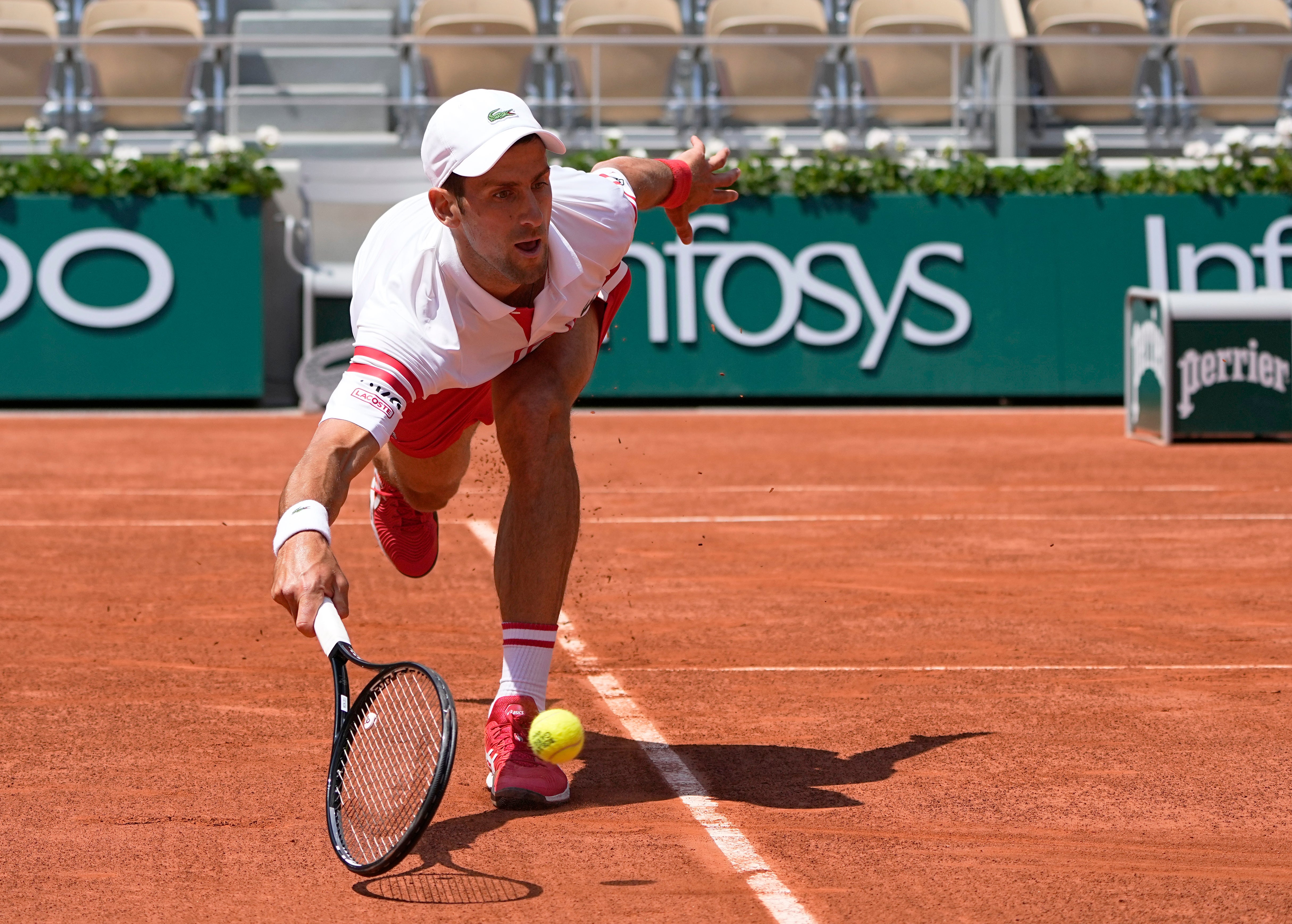 Novak Djokovic was in trouble at two sets down to Lorenzo Musetti