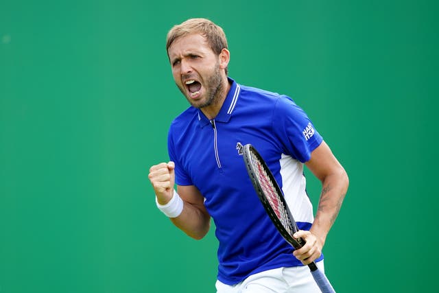 Dan Evans was in action in Nottingham, having lost in the first round of the French Open last week
