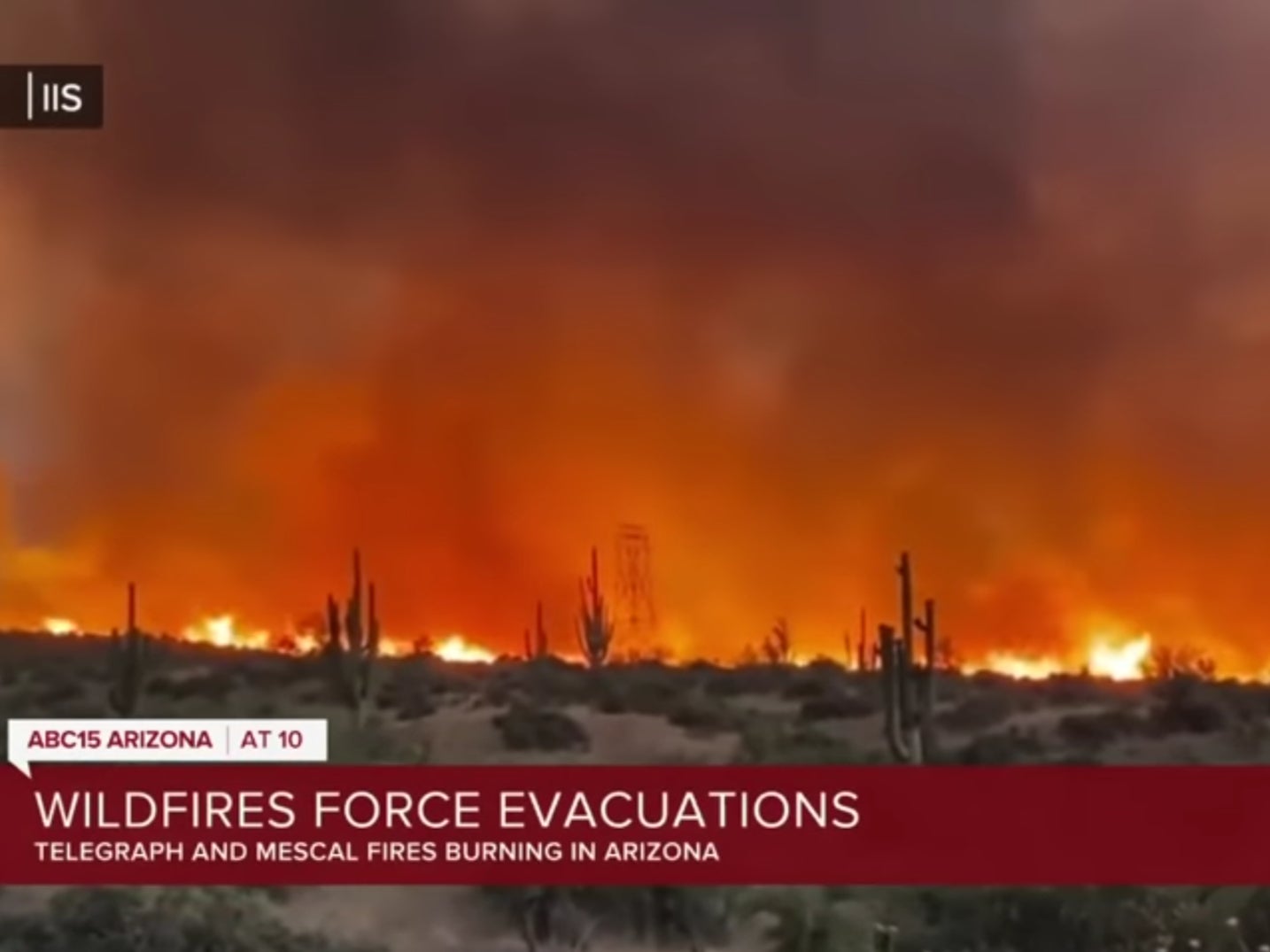 Footage of an Arizona wildfire