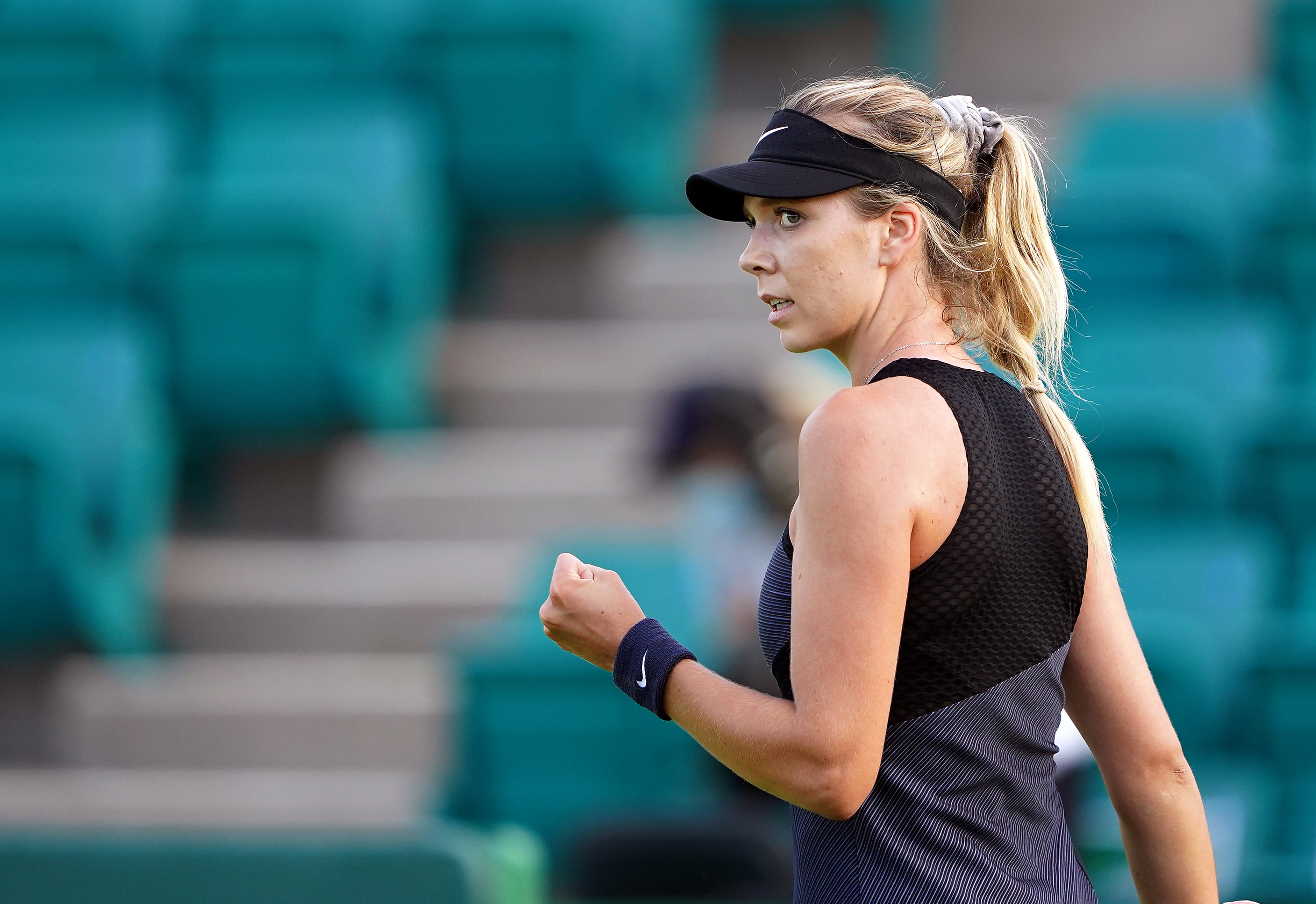 Katie Boulter was in impressive form in her first outing on grass since 2018