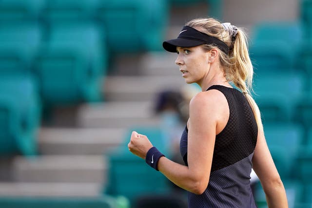 <p>Katie Boulter was in impressive form in her first outing on grass since 2018</p>