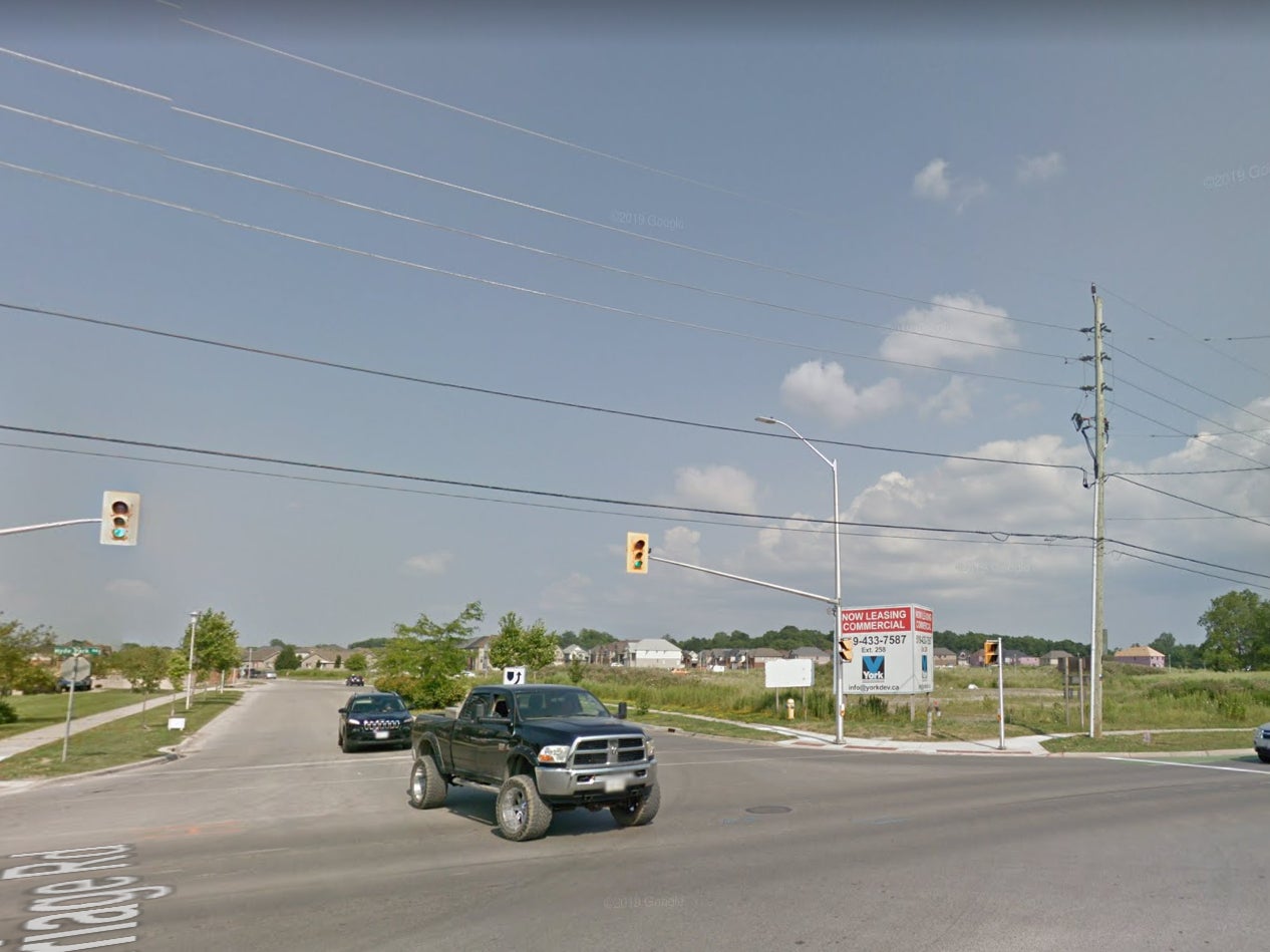 <p>The intersection of South Carriage Road and Hyde Park Road where five members of a Muslim family were killed</p>