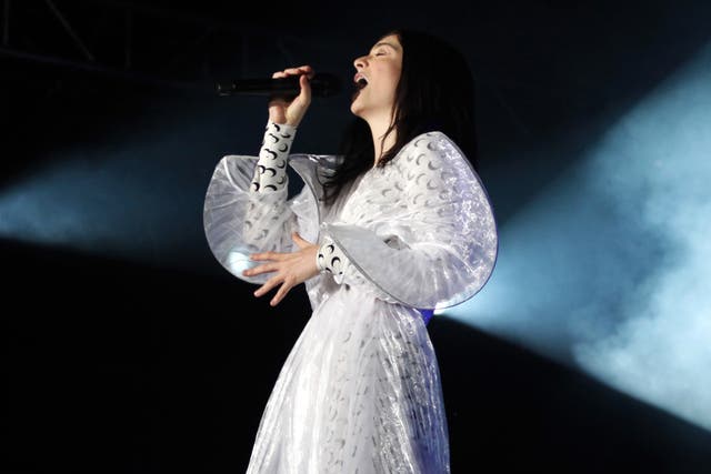 <p>Lorde on stage in 2018</p>