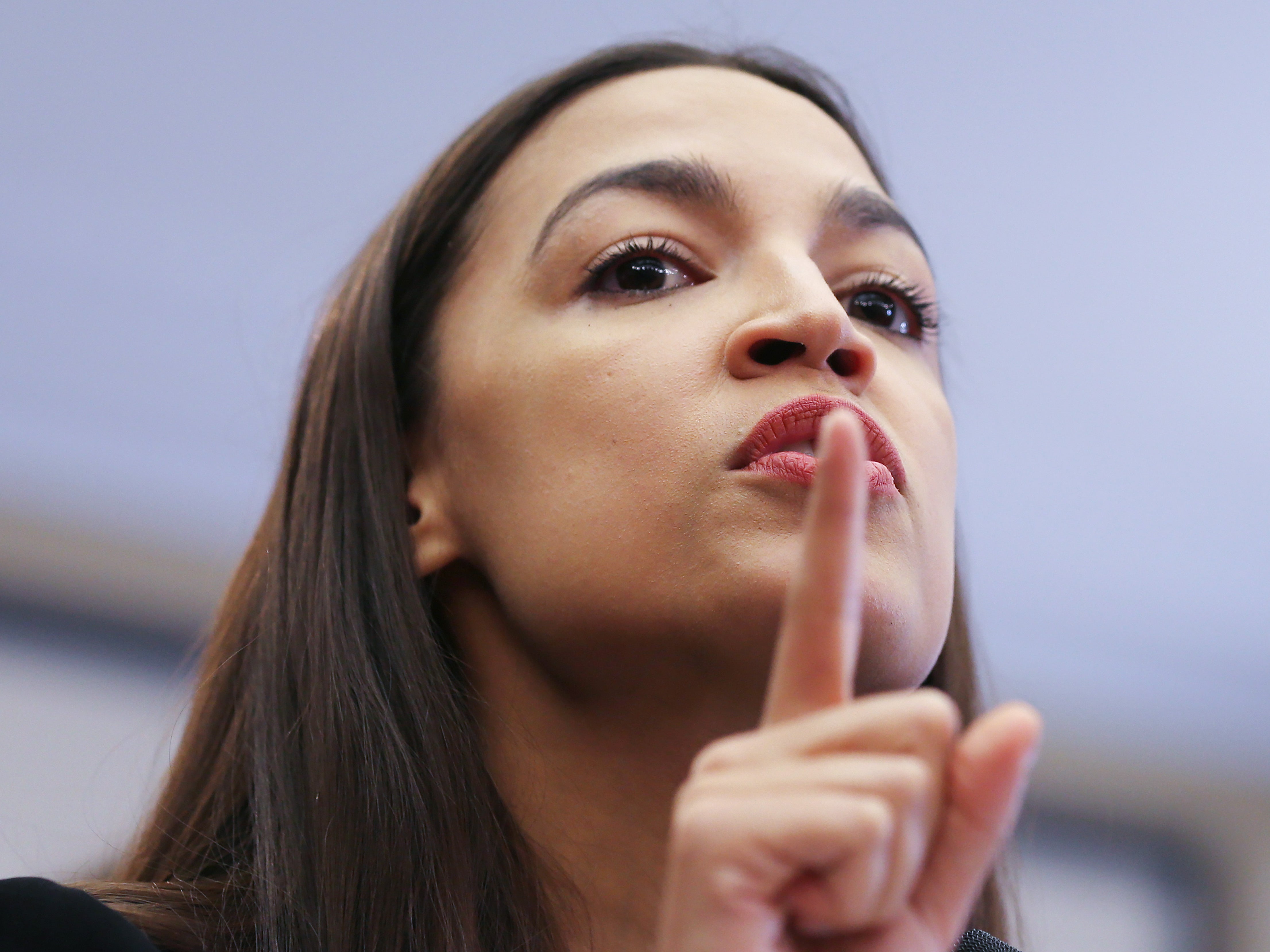 Alexandria Ocasio-Cortez (D-NY) speaks at a news conference introducing the ‘People’s Housing Platform’ on Capitol Hill on 29 January 2020