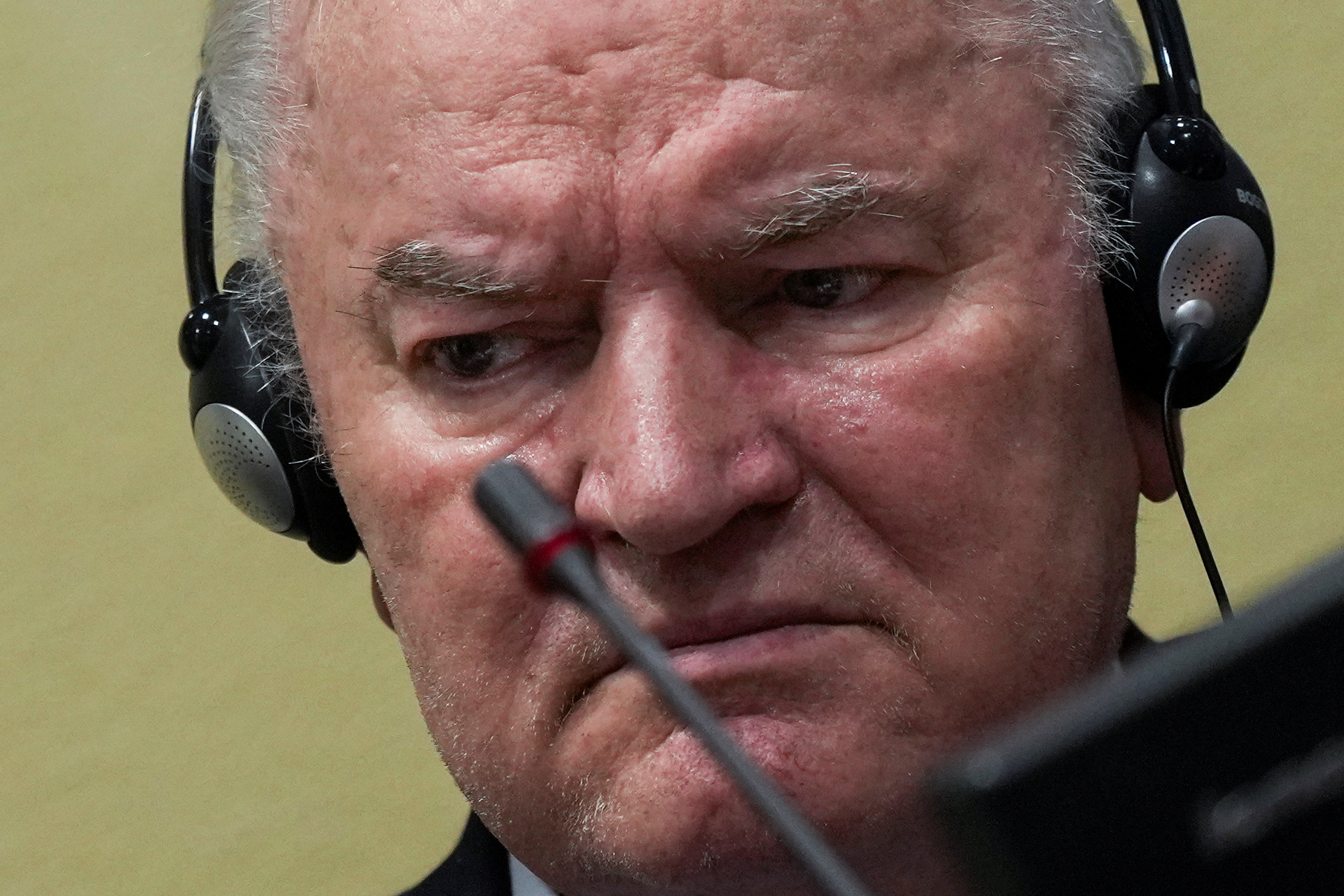 Ratko Mladic sits in the courtroom prior to the pronouncement of his appeal judgement on Tuesday in The Hague