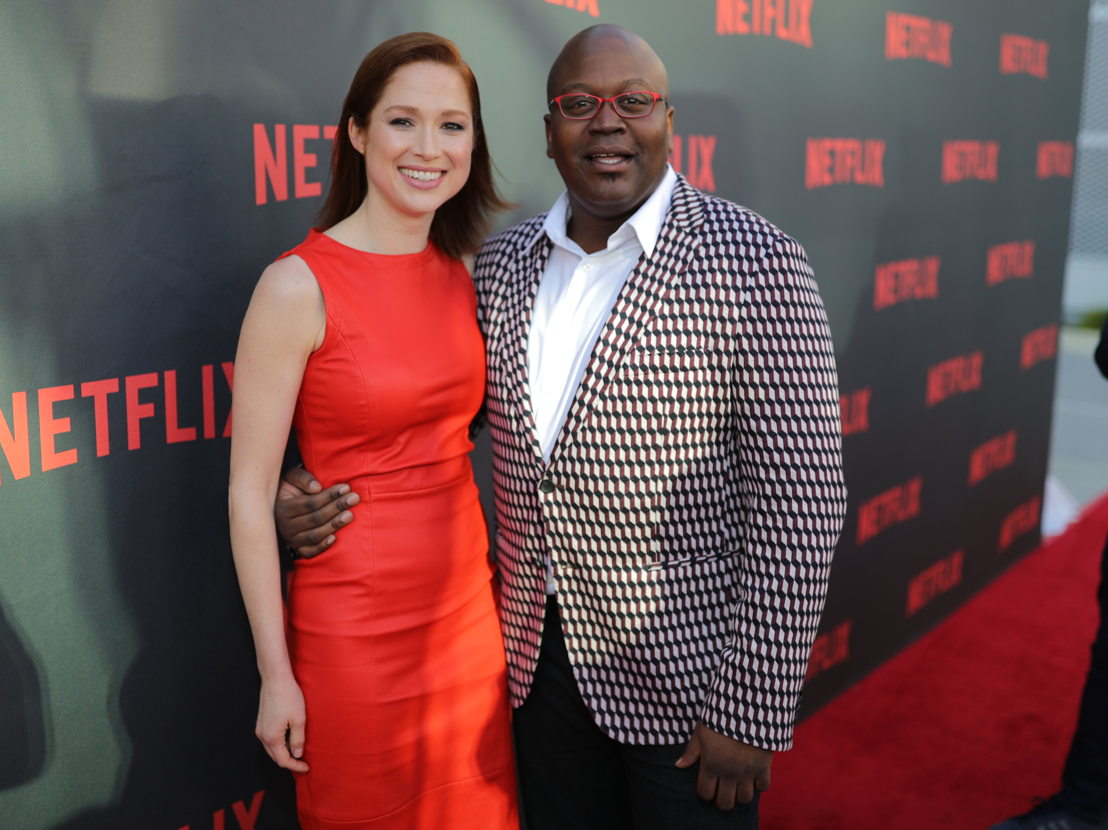 Ellie Kemper and Tituss Burgess at an ‘Unbreakable Kimmy Schmidt’ event on 4 May 2017 in North Hollywood, California