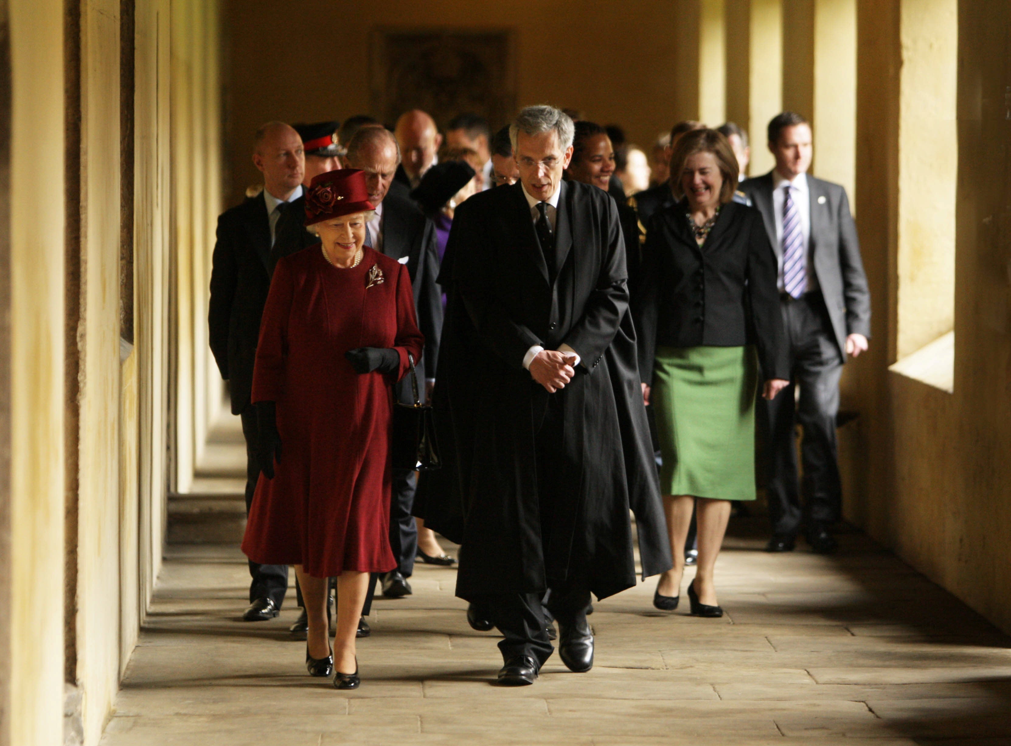 <p>The Queen, pictured at Magdalen College in 2008 </p>