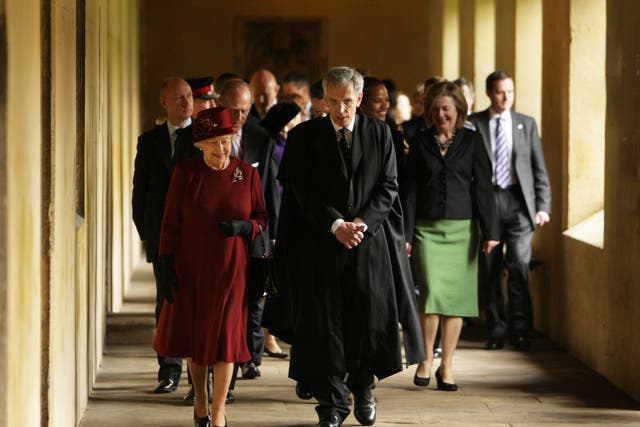 <p>The Queen at Magdalen College in 2008 </p>
