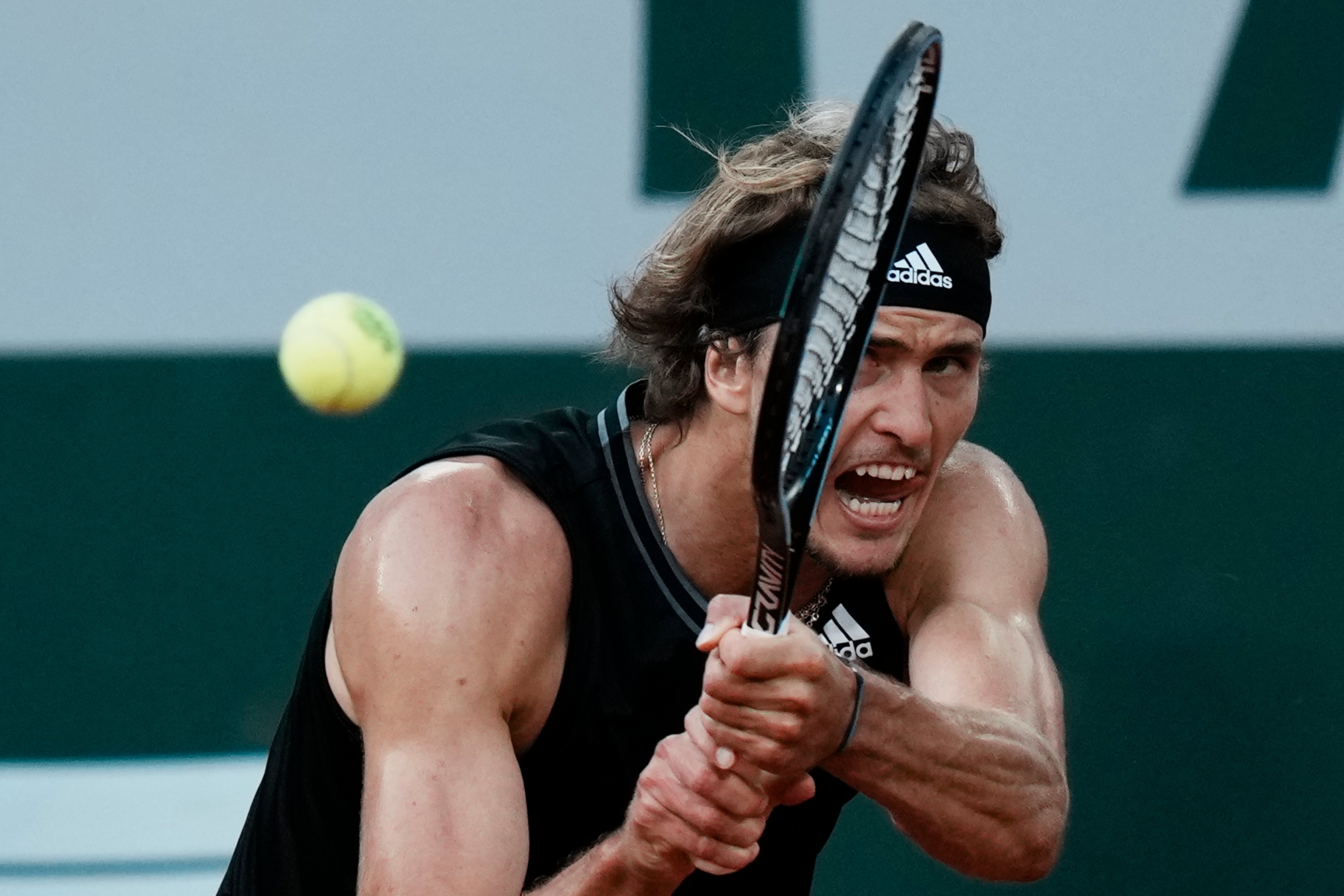 Germany’s Alexander Zverev in action at the French Open