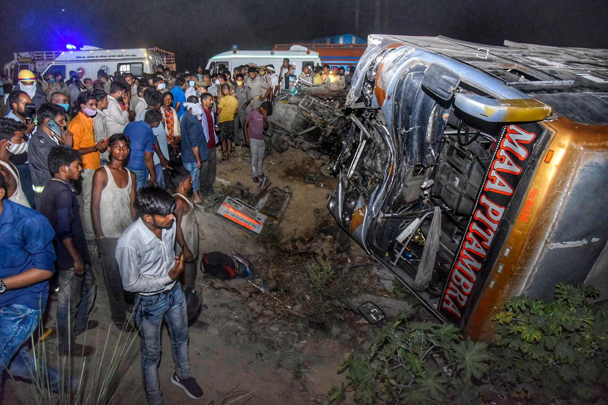 Bus with migrant workers collides with van in India; 17 dead