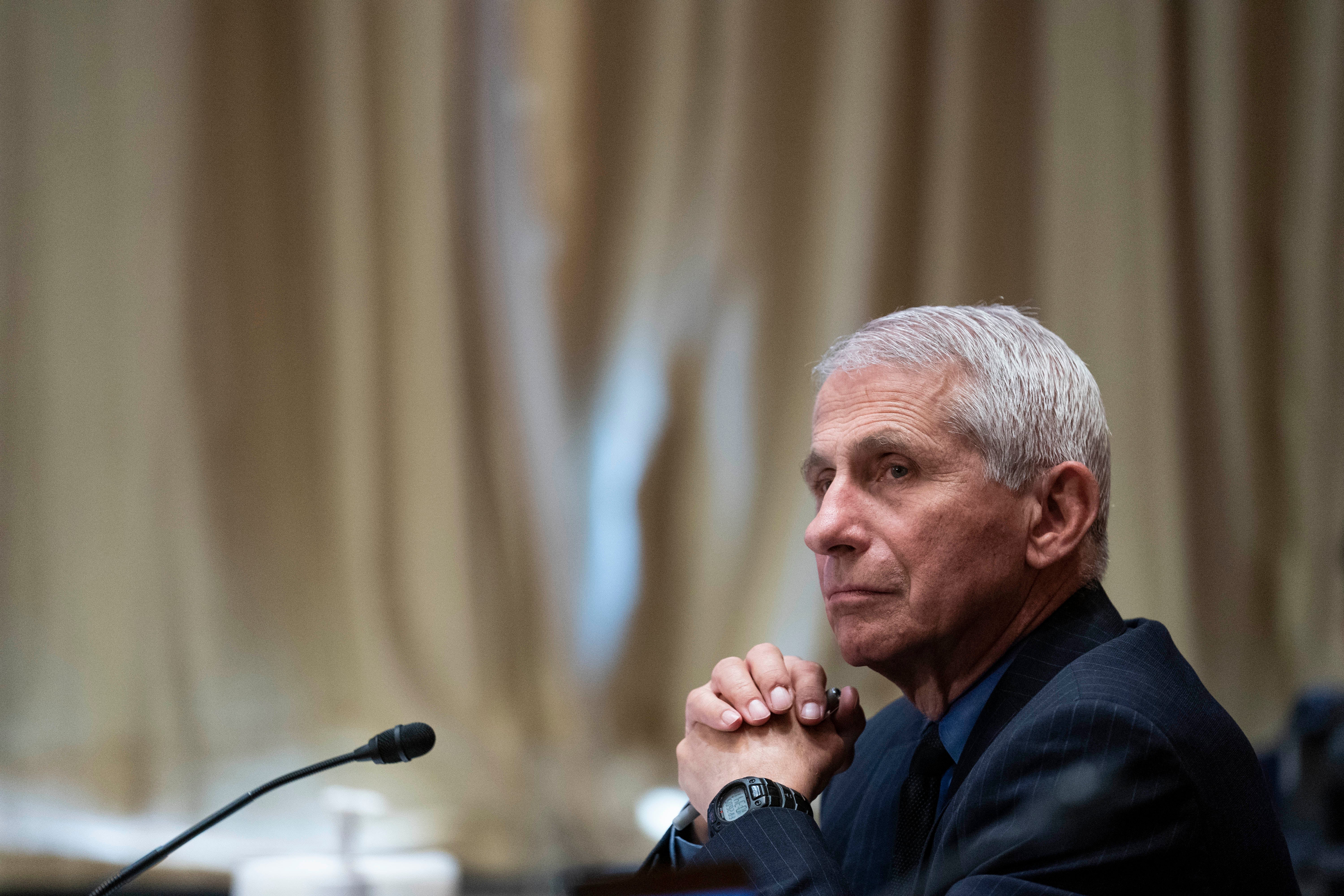File Image: Dr Anthony Fauci, director of the National Institute of Allergy and Infectious Diseases, listens during a Senate Appropriations Labor, Health and Human Services Subcommittee hearing looking into the budget estimates for National Institute of Health (NIH) and state of medical research on Capitol Hill, 26 May 2021 in Washington, DC