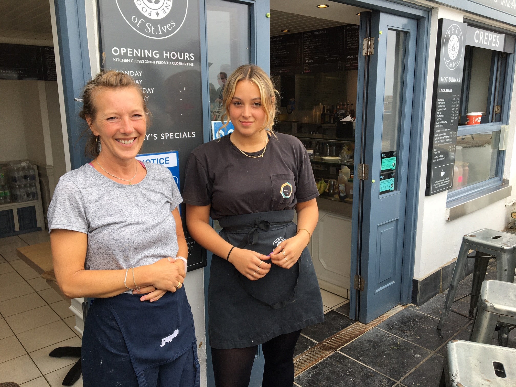 Jo Cooper and Melissa Short outside Pels of St Ives