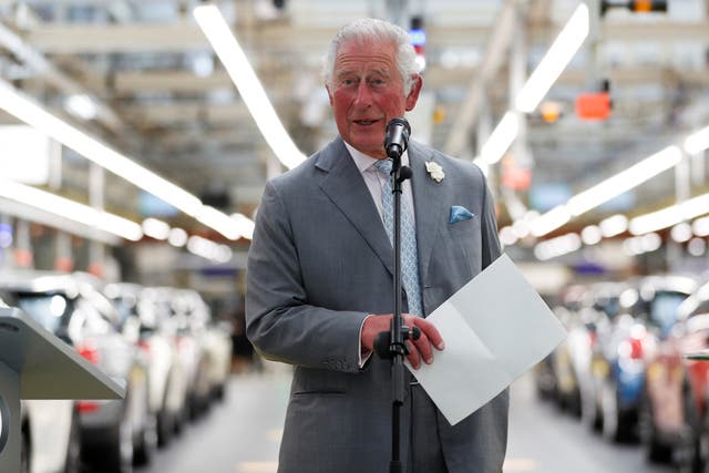 <p>Prince of Wales,  makes a speech on th production line to employees during his visit to the MINI plant in Oxford </p>