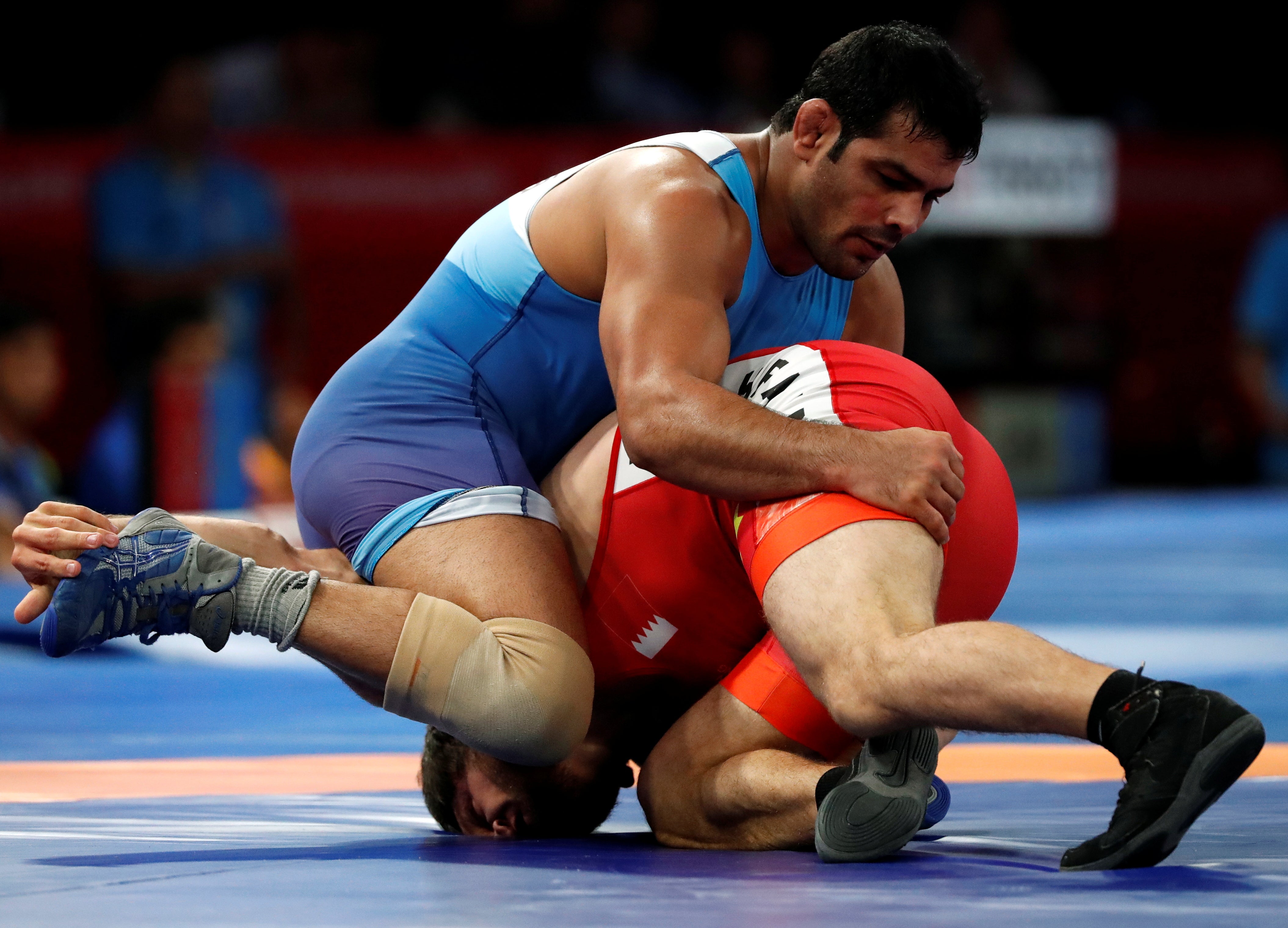 File Sushil Kumar of India in action at the 2018 Asian Games