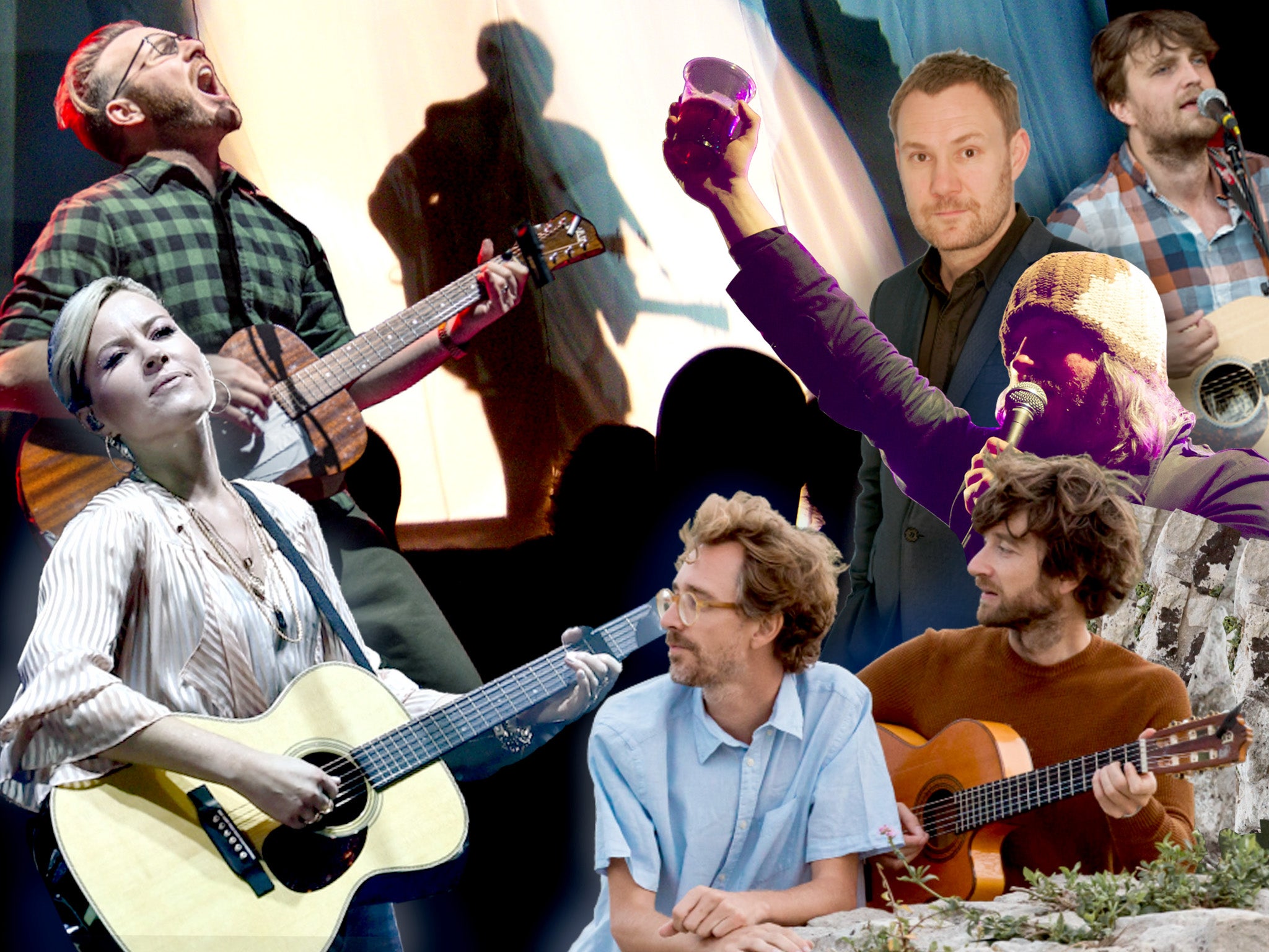 <p>(clockwise from bottom left): Dido, Turin Brakes, David Gray, Starsailor, Badly Drawn Boy, Kings of Convenience</p>